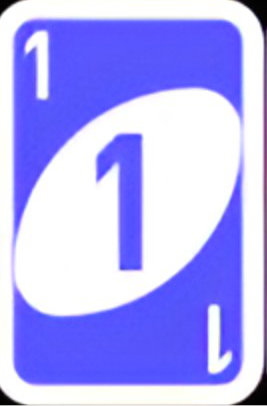 Blue 1 UNO card