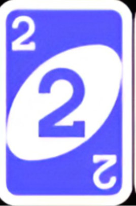 Blue 2 UNO card