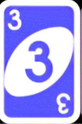 Blue 3 UNO card