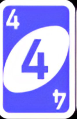 Blue 4 UNO card
