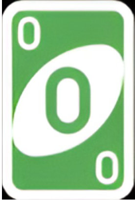 Green 0 UNO card