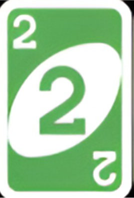 Green 2 UNO card