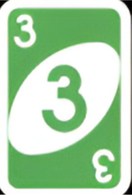Green 3 UNO card