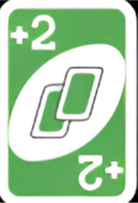 Green Draw Two UNO card