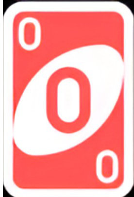 Red 0 UNO card
