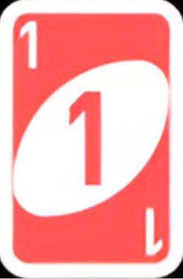 Red 1 UNO card