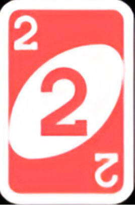 Red 2 UNO card
