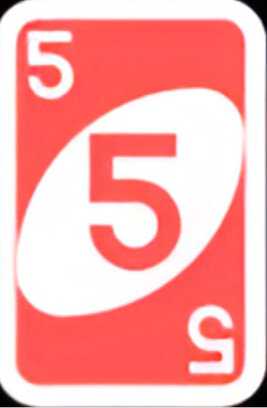 Red 5 UNO card