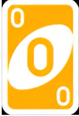 Yellow 0 UNO card