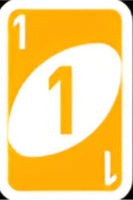 Yellow 1 UNO card
