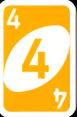 Yellow 4 UNO card