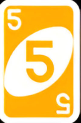 Yellow 5 UNO card