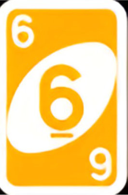 Yellow 6 UNO card