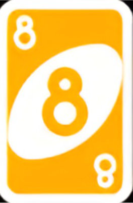 Yellow 8 UNO card