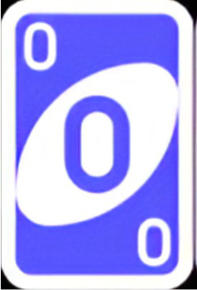 Blue 0 UNO card