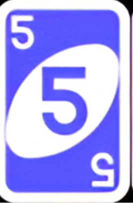Blue 5 UNO card